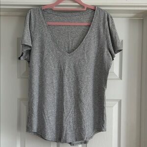 lululemon athletica Heather Gray V-Neck Tee